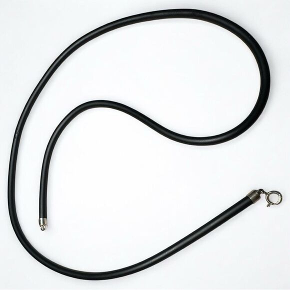 20” Black Cord Necklace - Unisex | 925 Silver Clasp | Minimalist | Great… - Picture 3 of 17